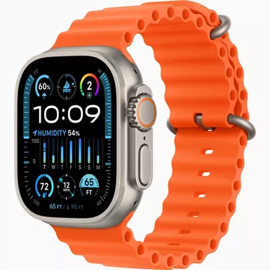 Apple Watch Ultra 2 GPS + Cellular 49mm Titanium Case with Orange Ocean Band - Titanium