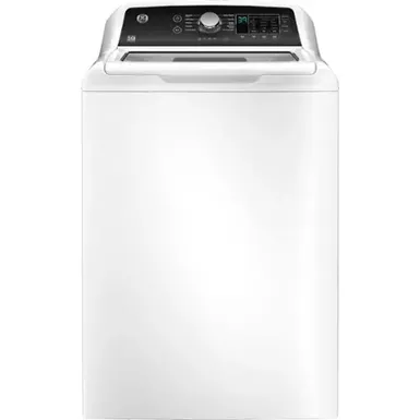 image of GE - 4.5 cu ft Top Load Washer with Water Level Control, Deep Fill, Quick Wash, and Glass Lid - White on White with sku:bb22063886-bestbuy