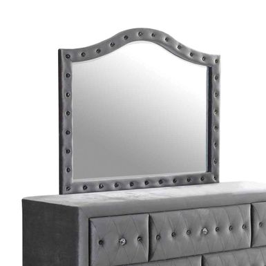 image of Deanna Button Tufted Mirror Grey with sku:205104-coaster