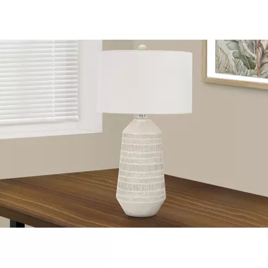 Lighting - 33"H Table Lamp Cream Ceramic / Ivory Shade