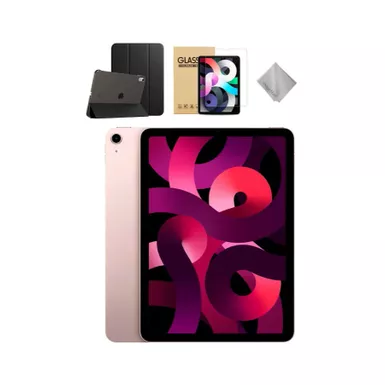 Apple - 10.9-Inch iPad Air - Latest Model - (5th Generation) with Wi-Fi - 64GB - Pink With Black Case Bundle