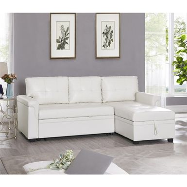 Naomi Home Laura Sectional Sleeper Sofa - Elegant L-Shaped Couch - Convertible Pull-Out Bed, Ample Storage, Sturdy Construction - Gray,...