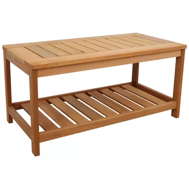 image of Sunnydaze Meranti Wood with Teak Oil Finish Outdoor Coffee Table - 35-Inch - Brown with sku:nkwfk6cohkwbmpsgom7qggstd8mu7mbs-overstock