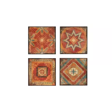 Moroccan Tile 4-piece Framed Art Set