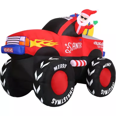 7ft Inflatable Santa in Monster Truck with Lights