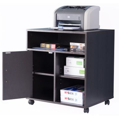 image of Printer Kitchen Office Storage Stand With Casters - Black with sku:b6pcmibmbjhemr0zlhkl9gstd8mu7mbs-overstock