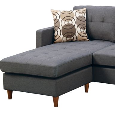 Polyfiber 2 Pieces Sectional With Pillows In Gray