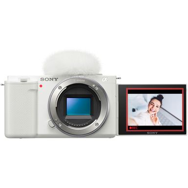image of Sony - Alpha ZV-E10 Mirrorless Vlog Camera - Body Only - White with sku:bb21810662-6473807-bestbuy-sony