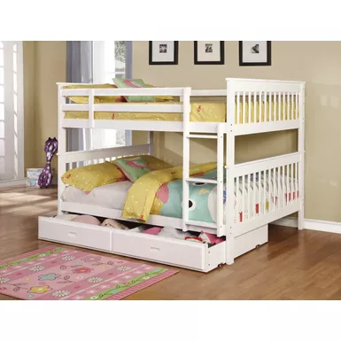 image of Chapman Full over Full Bunk Bed White with sku:460360-coaster