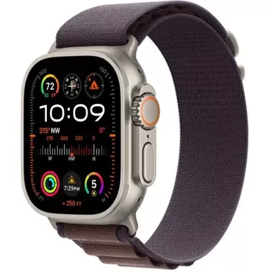 Apple Watch Ultra 2 GPS + Cellular 49mm Titanium Case with Indigo Alpine Loop (Small) - Titanium