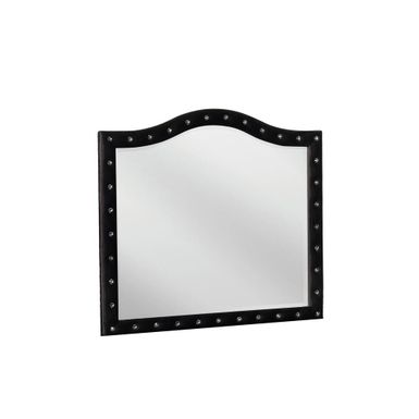image of Deanna Button Tufted Mirror Black with sku:206104-coaster