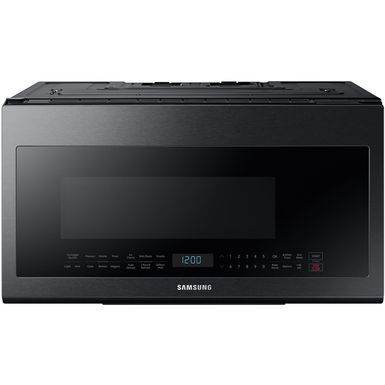 image of Samsung 2.1 Cu. Ft. Over The Range Microwave with Sensor Cooking in Brushed Black with sku:me21m706bag-almo