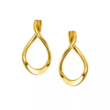 14k Yellow Gold Polished Tear Drop Earrings