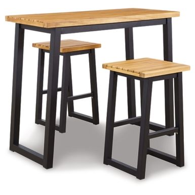 image of Brown/Black Town Wood Counter Table Set (3/CN) with sku:p220-113-ashley