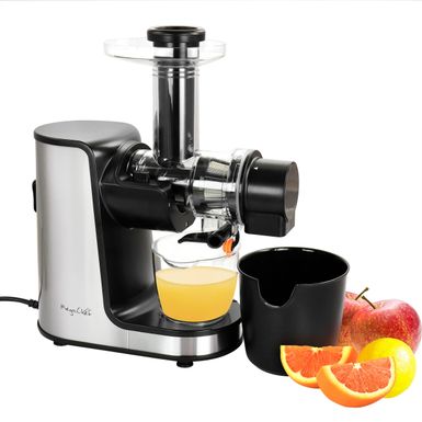image of MegaChef Masticating Slow Juicer Extractor with Reverse Function, Cold Press Juicer Machine with Quiet Motor - Countertop - Silver - Countertop with sku:i6o3uanv0yyzlq8lxs9mcwstd8mu7mbs--ovr