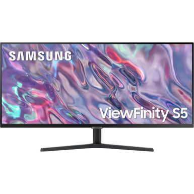 image of Samsung - ViewFinity S5 34" Ultra-WQHD 100Hz AMD FreeSync Monitor with HDR10 (DisplayPort, HDMI) - Black with sku:bb22090474-6532277-bestbuy-samsung