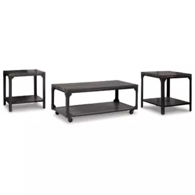 image of Brown/Black Jandoree Occasional Table Set (3/CN) with sku:t108-13-ashley