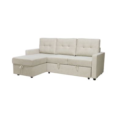 Abbyson Kylie Sofa Bed Sectional with Storage - Cream