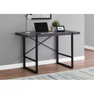 Computer Desk/ Home Office/ Laptop/ 48"L/ Work/ Metal/ Laminate/ Grey/ Black/ Contemporary/ Modern