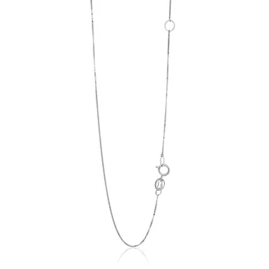 14k White Gold Adjustable Box Chain 0.6mm (18 Inch)