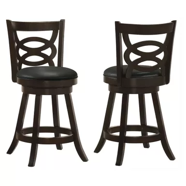 image of Calecita Swivel Counter Height Stools with Upholstered Seat Cappuccino (Set of 2) with sku:101929-coaster