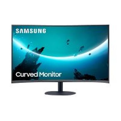 image of Samsung - T55 Series C27T550FDN 27"1000R Curved Monitor - Dark Gray/Blue with sku:bb21496620-6402202-bestbuy-samsung