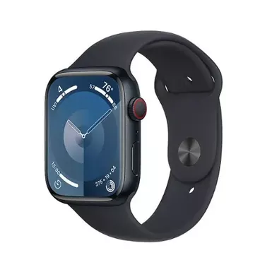 image of Apple Watch Series 9 (GPS + Cellular) 45mm Midnight Aluminum Case with Midnight Sport Band - M/L - Midnight with sku:bb22091366-bestbuy