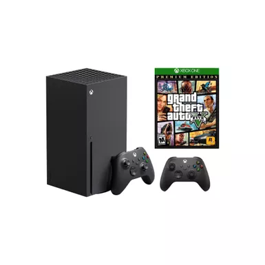 Xbox X + Grand Theft Auto V Premium Edition Bundle with Extra Controller