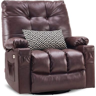 image of Mcombo Large Power Swivel Glider Rocker Recliner Chair with Massage and Heat 7748 - Brown with sku:sdidmvqcmejfg9tvx3fiyastd8mu7mbs--ovr