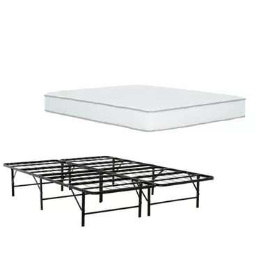 image of UltraBase Full Metal Bed Frame with Solar 9 in. Pocket Spring Mattress with sku:65427-primo