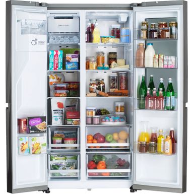 Angle Zoom. LG - 27 Cu. Ft. Side-by-Side Smart Refrigerator with Craft Ice and InstaView - Stainless steel