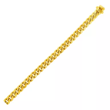 6.1mm 14k Yellow Gold Semi Solid Miami Cuban Bracelet (8.5 Inch)