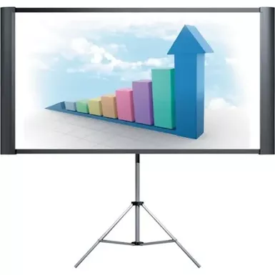 image of Epson - Duet 80" Portable Projector Screen - Black with sku:bb10650275-bestbuy