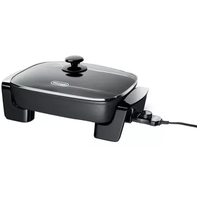 image of De'Longhi - Electric Skillet with Tempered Glass Lid with sku:bg45-almo