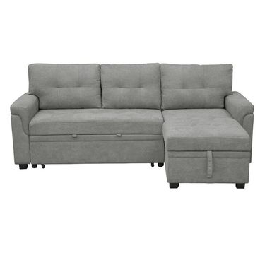 Naomi Home Laura Sectional Sleeper Sofa - Elegant L-Shaped Couch - Convertible Pull-Out Bed, Ample Storage, Sturdy Construction - Gray,...