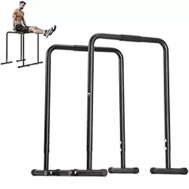 VEVOR Dip Bar, 440 lbs Capacity, Heave Duty Dip Stand Station with Adjustable Height, Fitness Workout Dip Bar Station Stabilizer Parallette Push Up Stand, Parallel Bars for Strength Training Home Gym