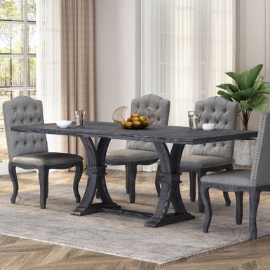 image of Bellion  Wood Expandable Dining Table by Christopher Knight Home - Grey with sku:pjkbahlzbhz-ykcbuceyswstd8mu7mbs-overstock