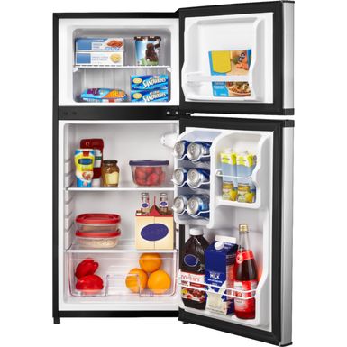 Rent To Own Insignia 4 3 Cu Ft Mini Fridge With Top Freezer Stainless Steel Flexshopper