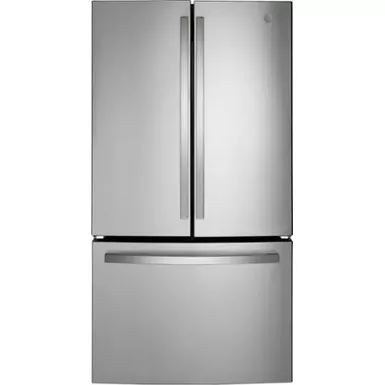 image of GE - 27.0 Cu. Ft. French Door Refrigerator with Internal Water Dispenser - Stainless Steel with sku:bb21955012-bestbuy
