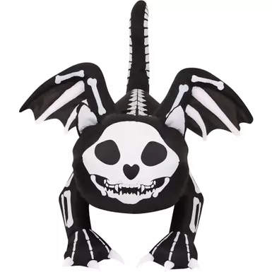 5.9-Ft. Wide Prelit Inflatable Skeleton Cat with Wings