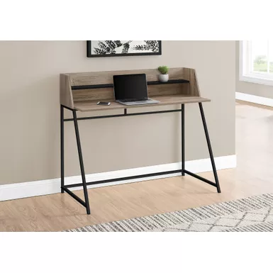 Computer Desk/ Home Office/ Laptop/ Storage Shelves/ 48"L/ Work/ Metal/ Laminate/ Brown/ Black/ Contemporary/ Modern