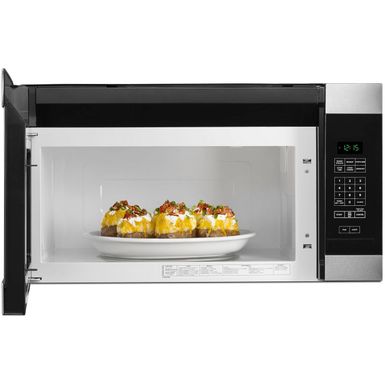 Alt View Zoom 15. Amana - 1.6 Cu. Ft. Over-the-Range Microwave - Black on stainless steel