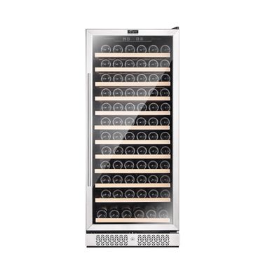 image of 24 in. Single Zone 127-Bottle Built-In Wine Cooler in Stainless Steel - Stainless Steel with sku:cgl9g1vfnfk2-hmrwjwqsastd8mu7mbs-overstock
