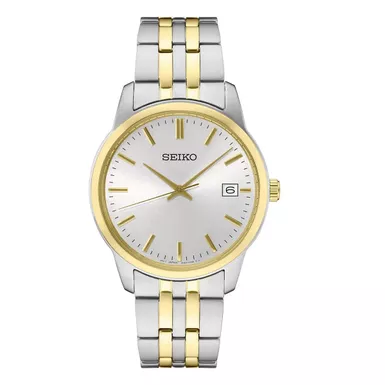 Seiko - Mens Essentials Two-Tone Stainless Steel Watch White Dial