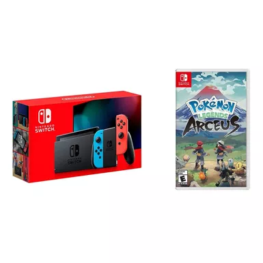 Nintendo - Switch 1.1 (Red/Blue) + Pokemon Acreus BUNDLE