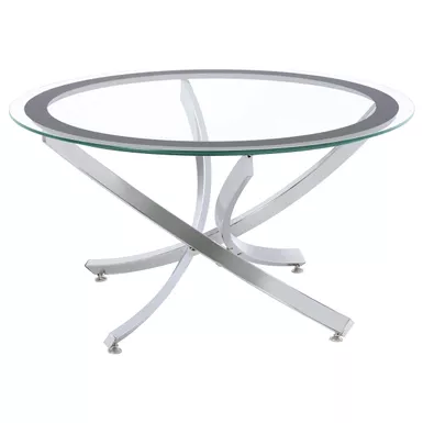 Brooke Glass Top Coffee Table Chrome and Black