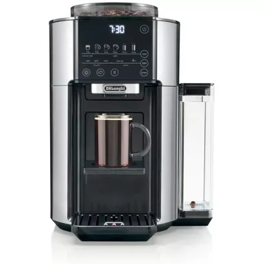 image of De'Longhi - TrueBrew Automatic Single-Serve Drip Coffee Maker with Built-In Grinder and Bean Extract Technology in Stainless Steel with sku:bb22062154-bestbuy
