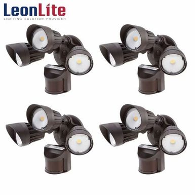 Rent to own LED Outdoor Security Light, 5000K, Bronze, Pack of 4