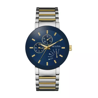 Bulova - Mens Classic Two-Tone Watch Blue Dial