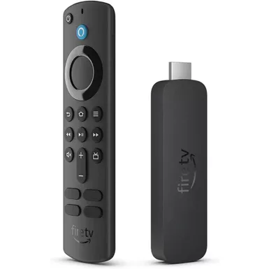 image of Amazon - Fire TV Stick 4K streaming device, includes support for Wi-Fi 6, Dolby Vision/Atmos, free & live TV - Black with sku:firetvstk4k3-electronicexpress